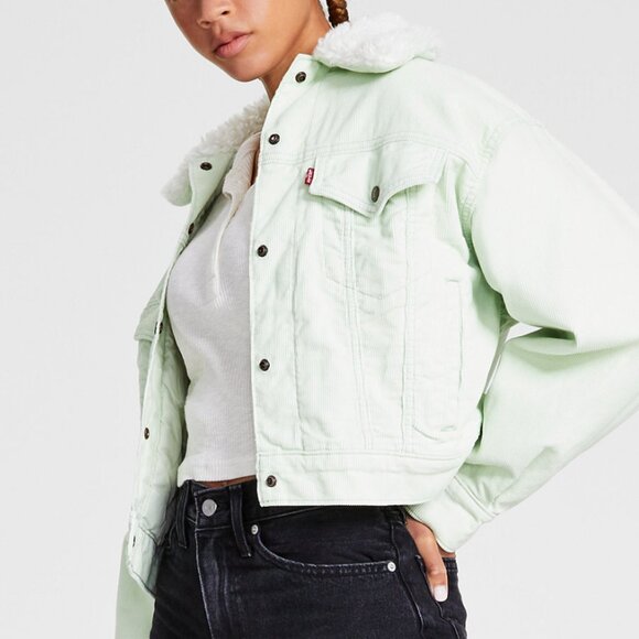 Levi's Jackets & Blazers - LEVI'S Women's Corduroy Sherpa Baby Baggy Trucker Jacket